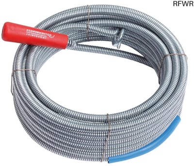 RFWR® Industriële afvoerreinigingskabel 10 m | Verenstaal | Ø Spiraal: 9 mm | Met Retourboor en Handslinger