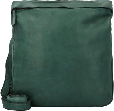 HAROLD'S Leren Schoudertas Submarine Shopper Zip Green Donkergroen
