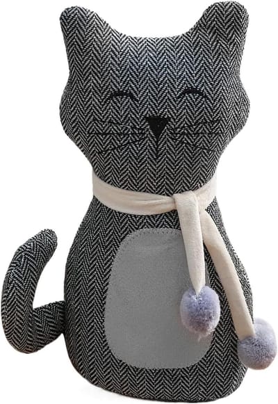 Leuke Deurstopper - Kattenvorm Stopper - Huis Decoratie - Geen Montage Nodig - 28 cm Lengte - Grijs
