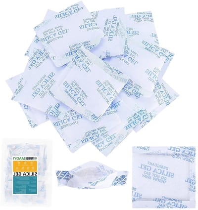 250 stuks 1g silicagel zakjes voor desinfectie, vochtabsorberende sachets voor elektronica, kleding en kasten, ideaal voor het verminderen van schimmel en geur