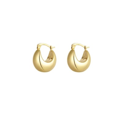Chunky Moon Oorbellen Goud - Yehwang - Gouden Oorbellen - Stainless Steel (verkleurt niet!) - Oorbellen dames - Kerst cadeau - Sinterklaas cadeau - Valentijn - Moederdag - Oorbellen voor tieners