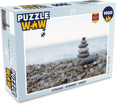 Puzzel Strand - Stenen - Grijs - Legpuzzel - Puzzel 1000 stukjes volwassenen