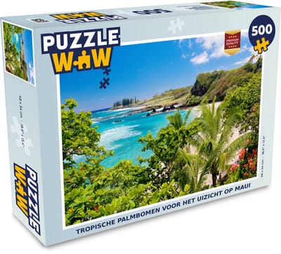 Puzzel Tropische palmbomen voor het uizicht op Maui - Legpuzzel - Puzzel 500 stukjes