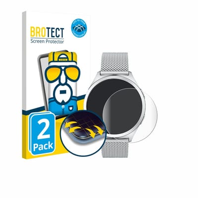 BROTECT - Screenprotector voor NONGAMX Smartwatch 1.27" - Folie Beschermfolie transparant volledig dekking - 2 Stuks