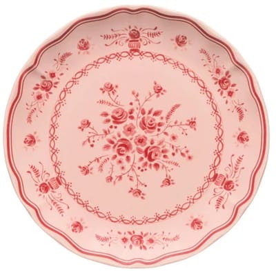 Costa Nova Portugees Aardewerk Gebaksbordje 17cm Vila Roze Rood met bloemen