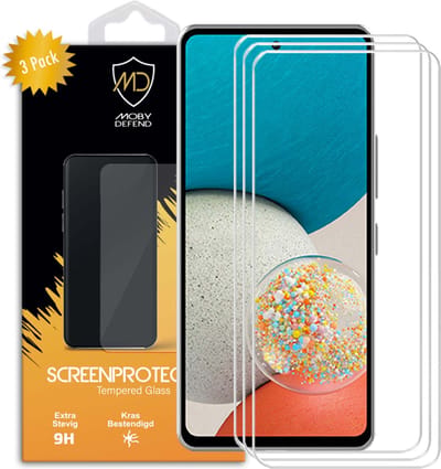 3-Pack MobyDefend Screenprotectors - Geschikt voor Samsung Galaxy A53 - Case-Friendly Screensavers - Gehard Glas