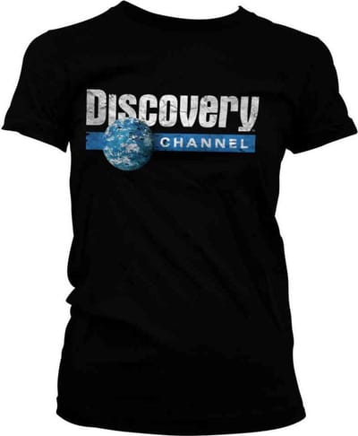 Discovery Channel Dames Tshirt -S- Cracked Globe Logo Zwart