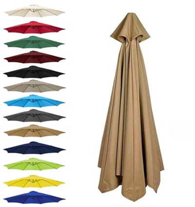 Parasolhoes Vervanging - Parasoldoek Doek - Buiten Beschermen - Ventilatie Ontwerp - Tot 3.5m - Zwart
