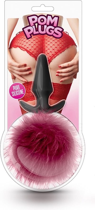 Blush - Pom plug anaalplug met konijnenstaartje - Rood