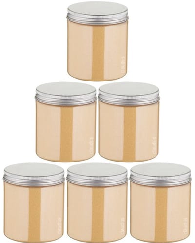 Scrubzout Sweet Orange & Cedarwood - 300 gram - Pot met aluminium deksel - set van 6 stuks - Hydraterende Lichaamsscrub