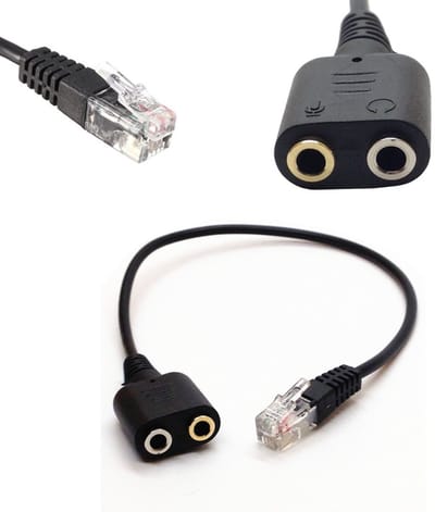 3.5mm naar RJ9 RJ10 Kabel voor PC Headset en Telefoon - Adapter voor Avaya, SNOM en Yealink Telefoons