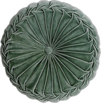 Kanan Velvet kussen blauw groen dia40x10cm
