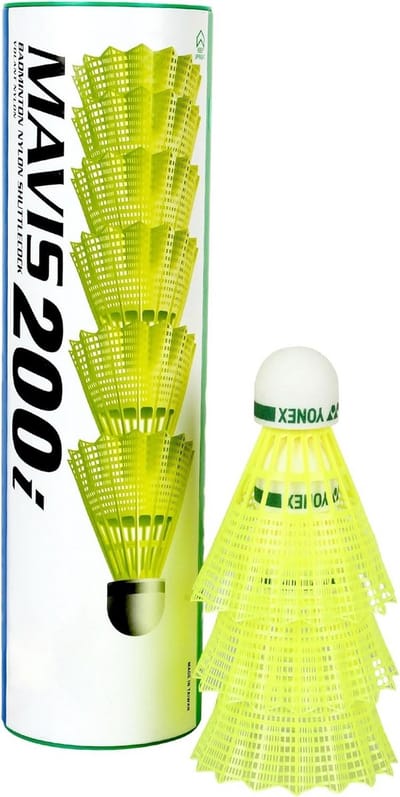 Badminton Shuttlecock Nylon - 6 Stuks Geel