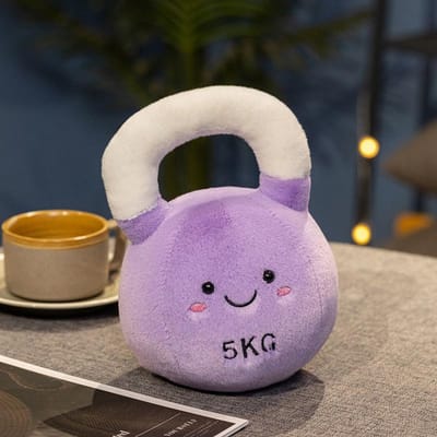 Cartoon Kettlebell Dumbbell Pluche Speelgoed Zacht Simulatie Fitnessapparatuur Gevulde Pop Kawaii Kamer Decoratie Voor Verjaardag Kerstcadeaus beige