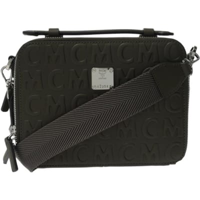 MCM Aren Letterpatroon Reliëf Verwijderbare Verstelbare Schouderband Rits Leer Schouder Crossbody Tote Tas Kleine Heren tassen MMRAAKC14JH001 Basic Set (Bag+Dust Bag)