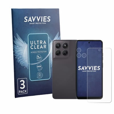 Savvies - Screenprotector voor Motorola Moto G47 (Voor+Camera) - Folie Beschermfolie transparant 6 Stuks
