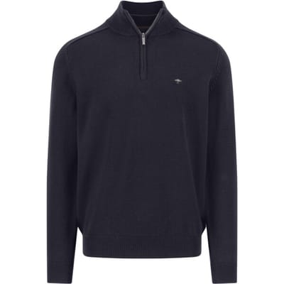 Fynch Hatton - Half zip trui - Heren - L - Blauw - Katoen - 1509-203