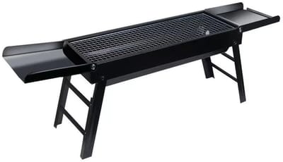 Linkforu - Buiten BBQ - Grill - Houtskool Barbecue - Rek - Gereedschap - Opvouwbaar – Draagbaar – Incl Hoes - Zwart - 60X22X33CM