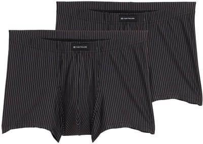 Tom Tailor - Korte boxershorts in een set van 2 - Maat M/5 - black-dark-stripes
