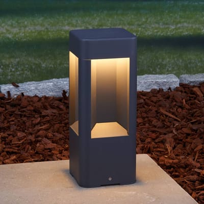 Lucande LED sokkellamp Annika, antraciet, metaal, 30 cm