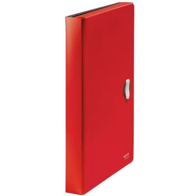 Leitz® documentenmap Recycle, A4, tot 250 vel, 5 vakken & opbergvak, ondoorzichtig, 100% recyclebaar, Blauer Engel, kunststof, rood