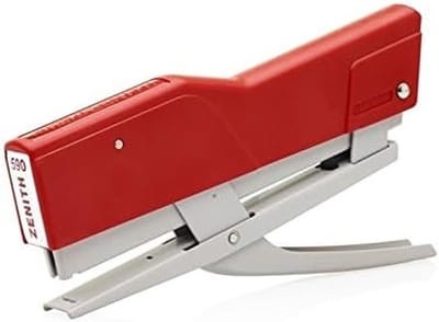 Handnietmachine - Metaal nietapparaat - Papier vastzetten - Corrosiebestendig - 30 vellen - Rood/Beige