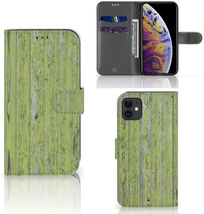 Boekhoesje voor Apple iPhone 11 Book Style Case Green Wood