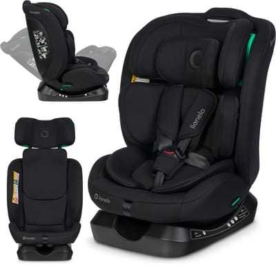 Lionelo Aart i-Size Autostoel 4in1 – 40-150 cm (0-12 jaar) – Universeel, Geschikt voor Elke Auto – RWF & FWF – Achterwaarts tot 105 cm – Installatie met Autogordel – Memory Foam Hoofdsteun – 13 Standen – Kantelbaar – R129
