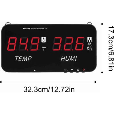 Intelligente Temperatuur- en Vochtigheidsmeter met LED Digitaal Scherm Wandmontage Digitale Thermometer Hygrometer zwart
