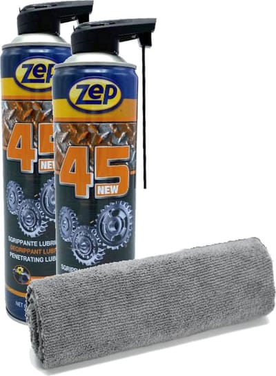 Zep Kruipolie 45 600ml – 2-pack tegen roest & vastzittende delen incl kosteloos microvezeldoekje