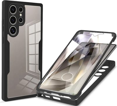 Techsuit ColorVerse 360 hoesje met Screenprotector voor Samsung Galaxy S24 Ultra - Zwart