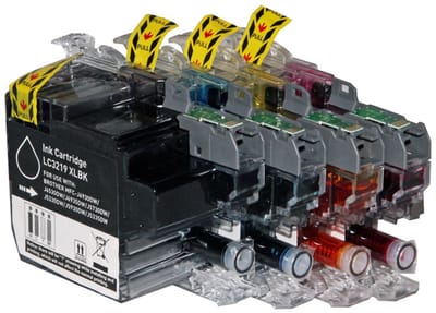 Set 4x ABC huismerk inkt cartridge geschikt voor Brother LC-3219XL voor Brother MFC-J5330DW XL MFC-J5335DW MFC-J5730DW MFC-J5830DW MFC-J5930DW MFC-J6530DW MFC-J6535DW MFC-J6730DW MFC-J6930DW MFC-J6935DW