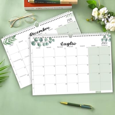 Wandkalender 2025 2026 - 32 x 22 cm Familiekalender