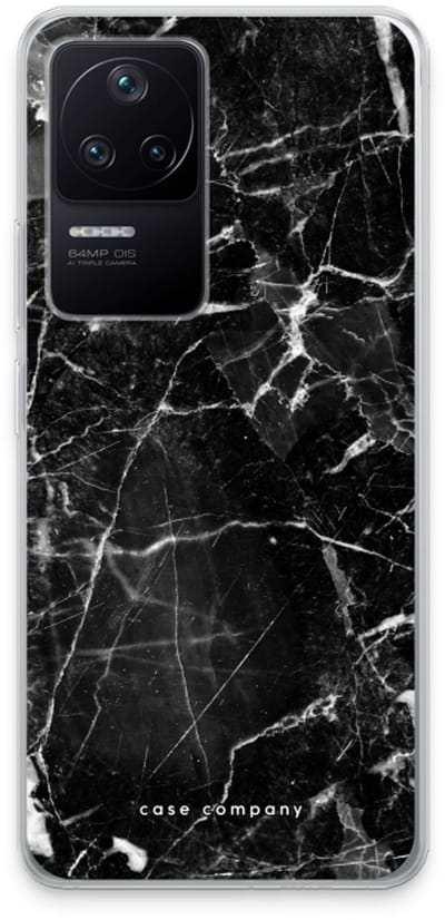 Case Company® - Hoesje geschikt voor Xiaomi Poco F4 hoesje - Zwart Marmer - Soft Cover Telefoonhoesje - Bescherming aan alle Kanten en Schermrand