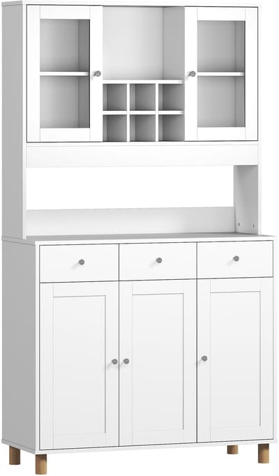 Magnetronkast - Keukenkast - Keukenrek Staand - Ovenkast - Rek - 100L x 40B x 180H cm - Organizers - Dubbele Draagplank - Aanrecht Organiser