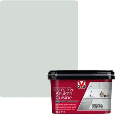 V33 Keukenverf Renovatie Perfection - Zachtgrijs - Zijdeglans - 2l