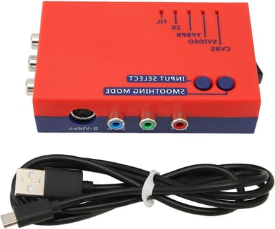 AV naar HDMI Converter, 480P Retro Game Adapter voor PS2 en N64, Verbeterde Beeldkwaliteit en 2X Lines Multiplier