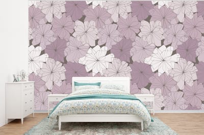 Behang - Fotobehang Patroon - Bloemen - Minimalisme - Breedte 320 cm x hoogte 240 cm