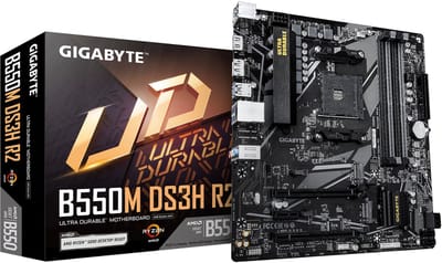 GIGABYTE B550M DS3H R2 Moederbord - AMD B550 - AMD AM4 - DDR4 RAM - Micro-ATX