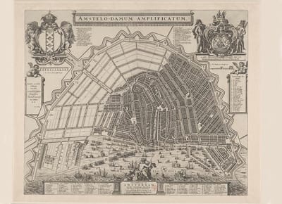 Esque Poster - Antieke Stadskaart Amsterdam Gouden Eeuw Oude Plattegrond - 50x70 cm - Multicolor