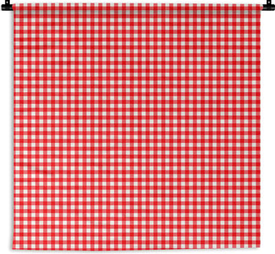 Wandkleed - Wanddoek - Rood - Rustiek - Patronen - 180x180 cm - Wandtapijt