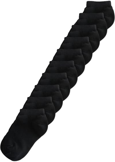 Next - Jongens - 7 paar katoenrijke sneakersokken - Zwart