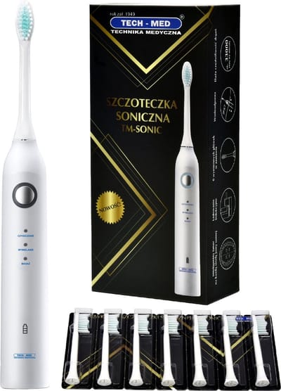 Tech-Med -  Sonische tandenborstel / IPX7 / USB-stekker - Wit