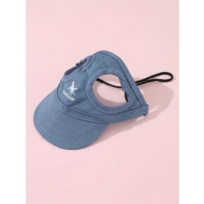 1 pièce Chapeau de soleil d'extérieur pour animaux de compagnie avec trous pour les oreilles pour chats et chiens grands/moyens/petits M bleu