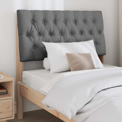 vidaXL - Gestoffeerd - hoofdbord - Donkergrijs - 90 - cm - Massief - grenenhout