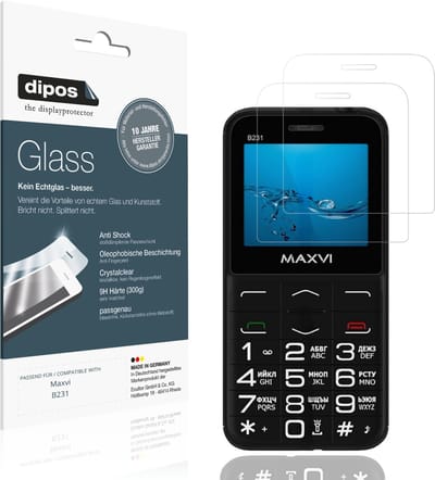 dipos – 2x Pantserfolie geschikt voor Maxvi B231 | 9H Screenprotector