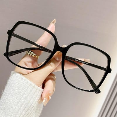 Mode Oversized Vierkante Bril Retro Dames Anti Blauw Licht Metalen Montuur Bril Trend Optische Computerbril
