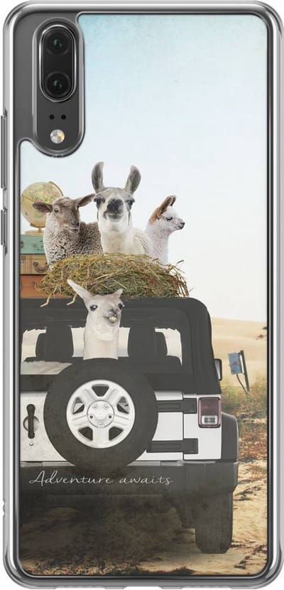 Casimoda® hoesje - Geschikt voor Huawei P20 - Adventure Awaits - Siliconen/TPU - Soft Case - Blauw - Geen opdruk