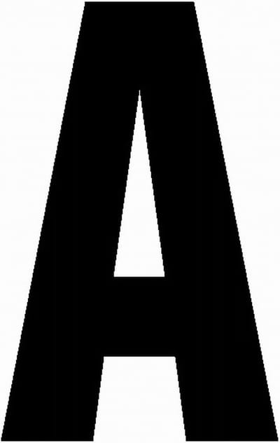 Lettersticker A ZWART 10x5cm, plakletter, huisnummersticker, toevoeging huisnummer