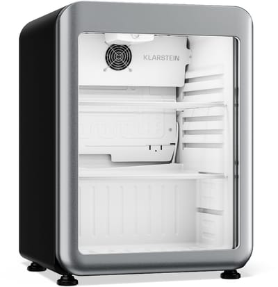 Klarstein Audrey Evo drankenkoelkast 65 L – Drankenkoeling met glazen deur, ledverlichting, regelbare temperatuur 0-10 °C, 2 schappen, stille werking